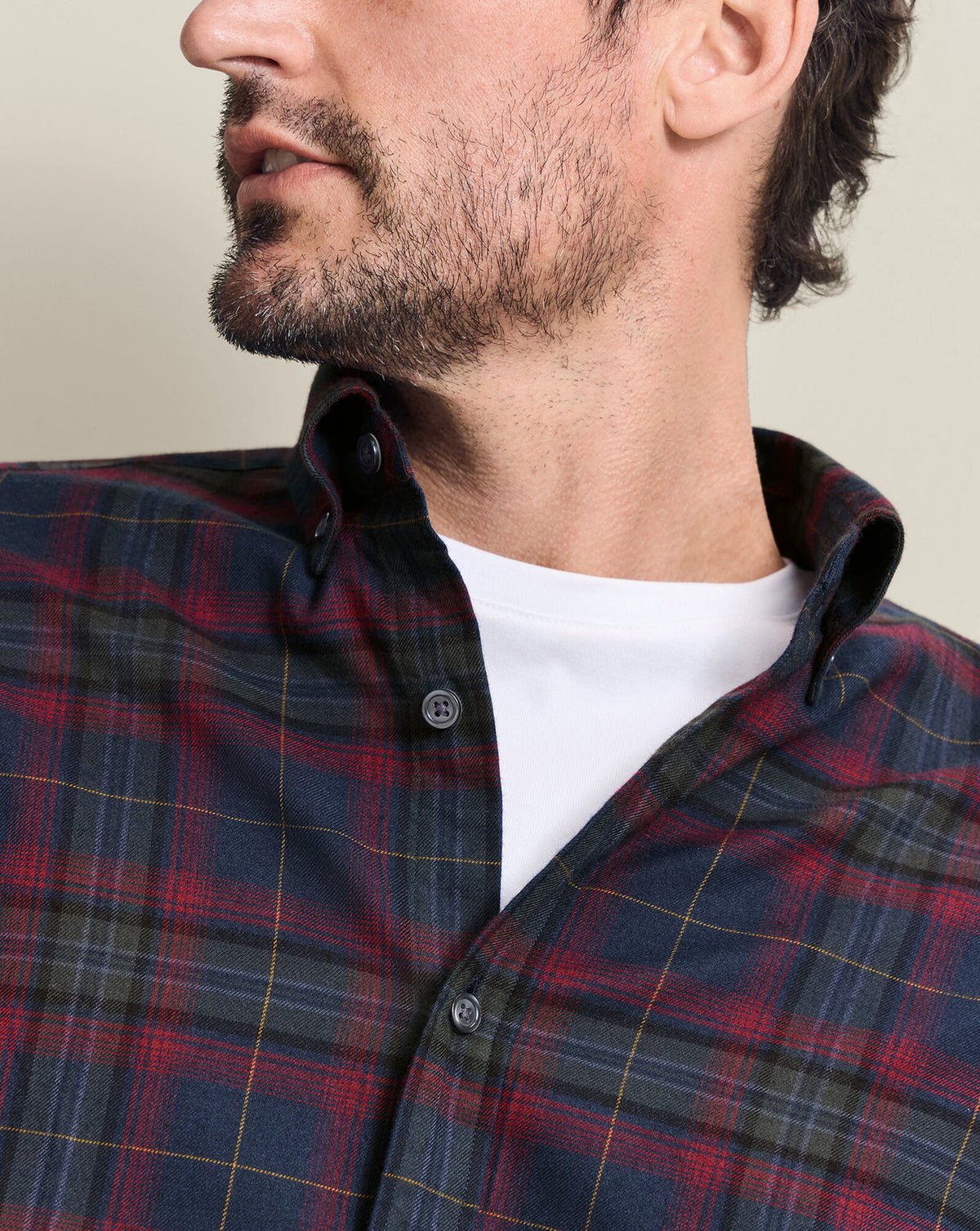 Chemise en flanelle brossée – Carreaux marine