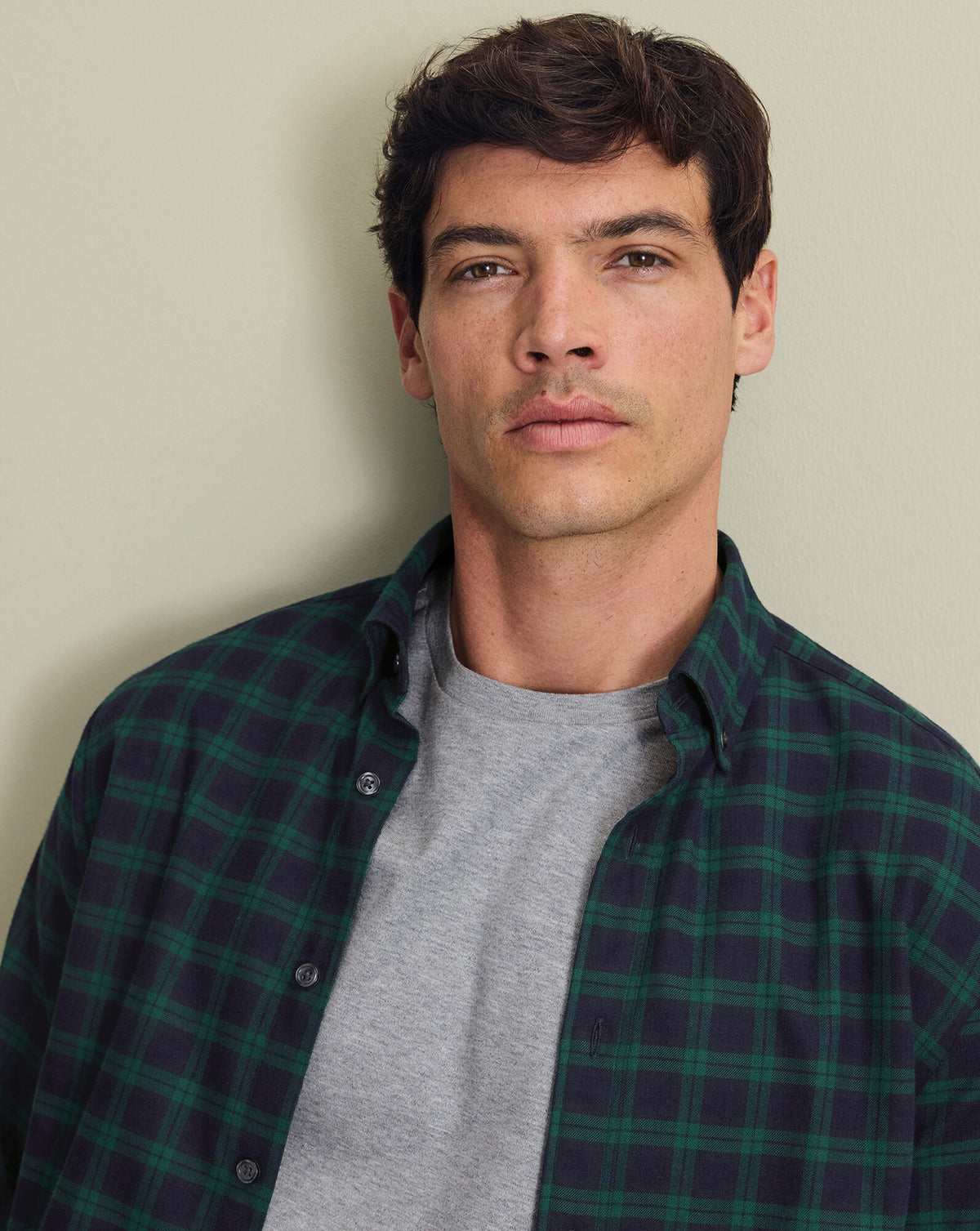 Chemise en flanelle brossée – Carreaux vert