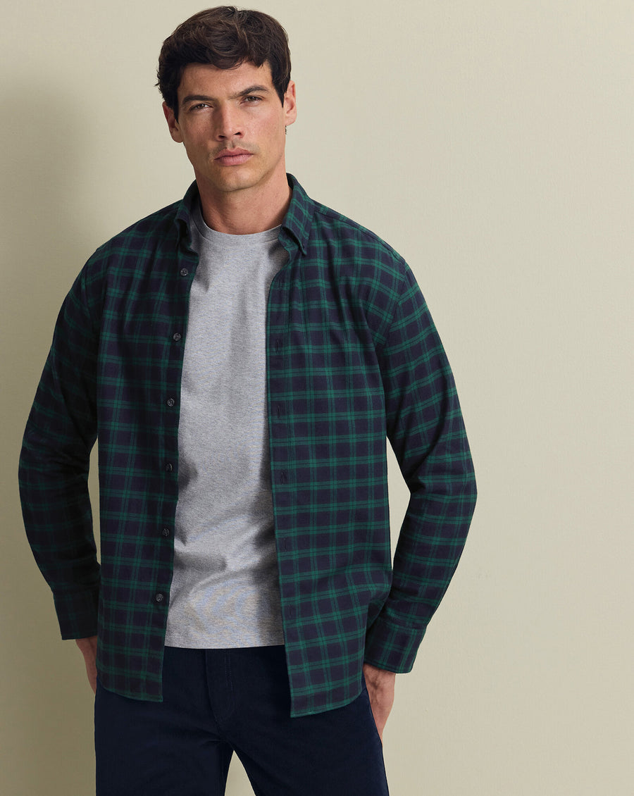 Chemise en flanelle brossée – Carreaux vert