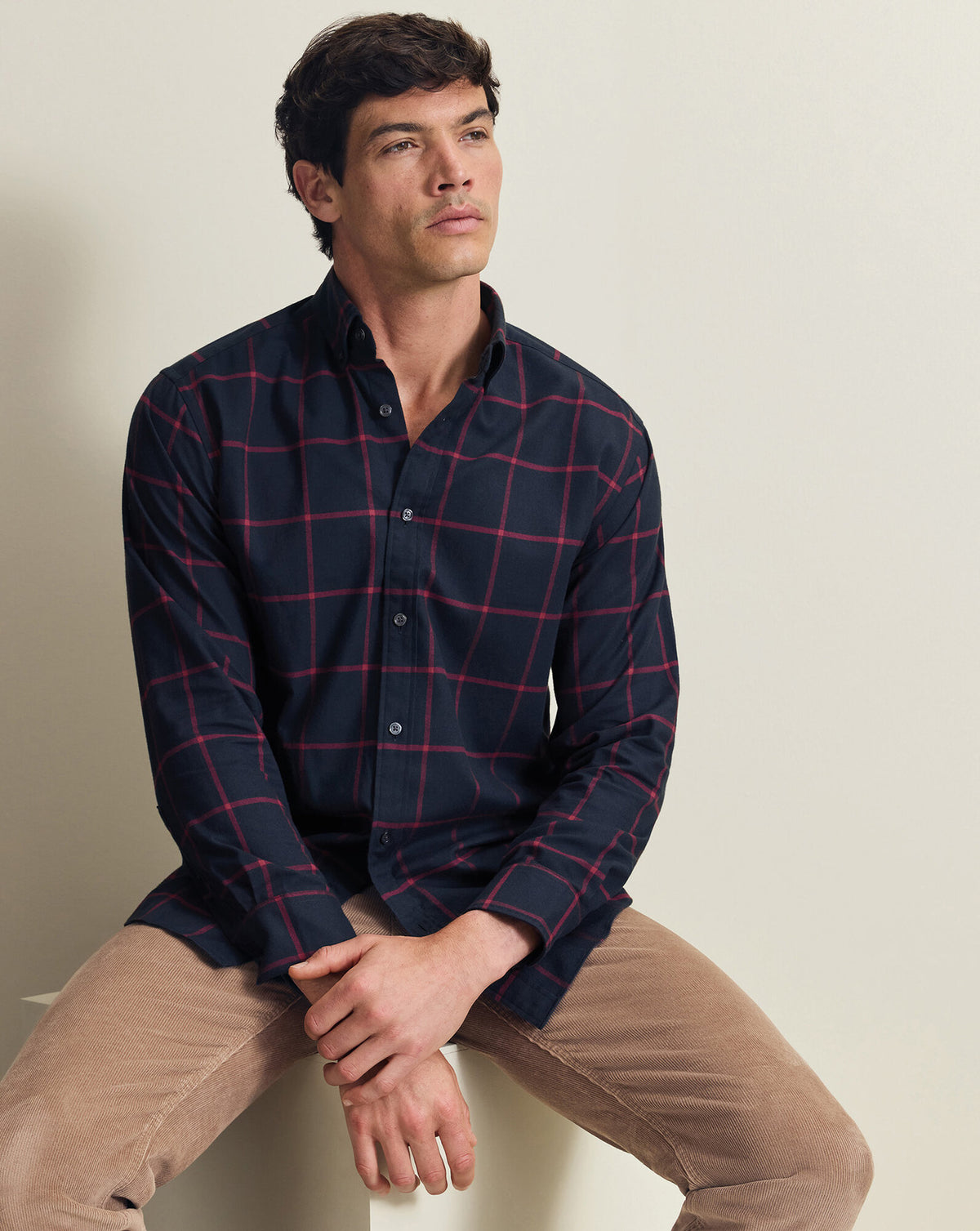 Chemise en flanelle brossée – Carreaux rouge