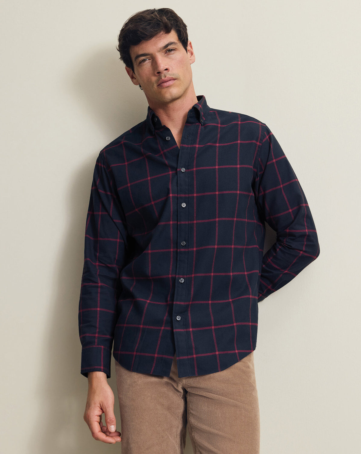 Chemise en flanelle brossée – Carreaux rouge