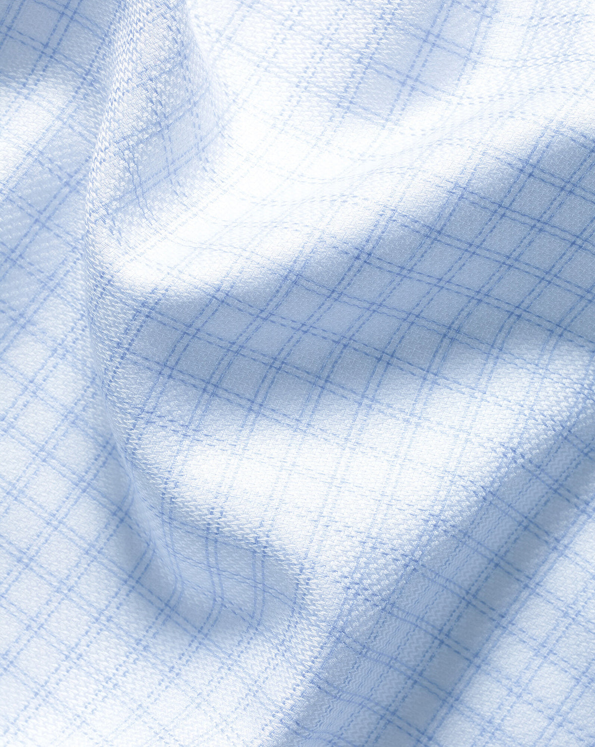 Chemise stretch tissage natté sans repassage – Carreaux bleu océan