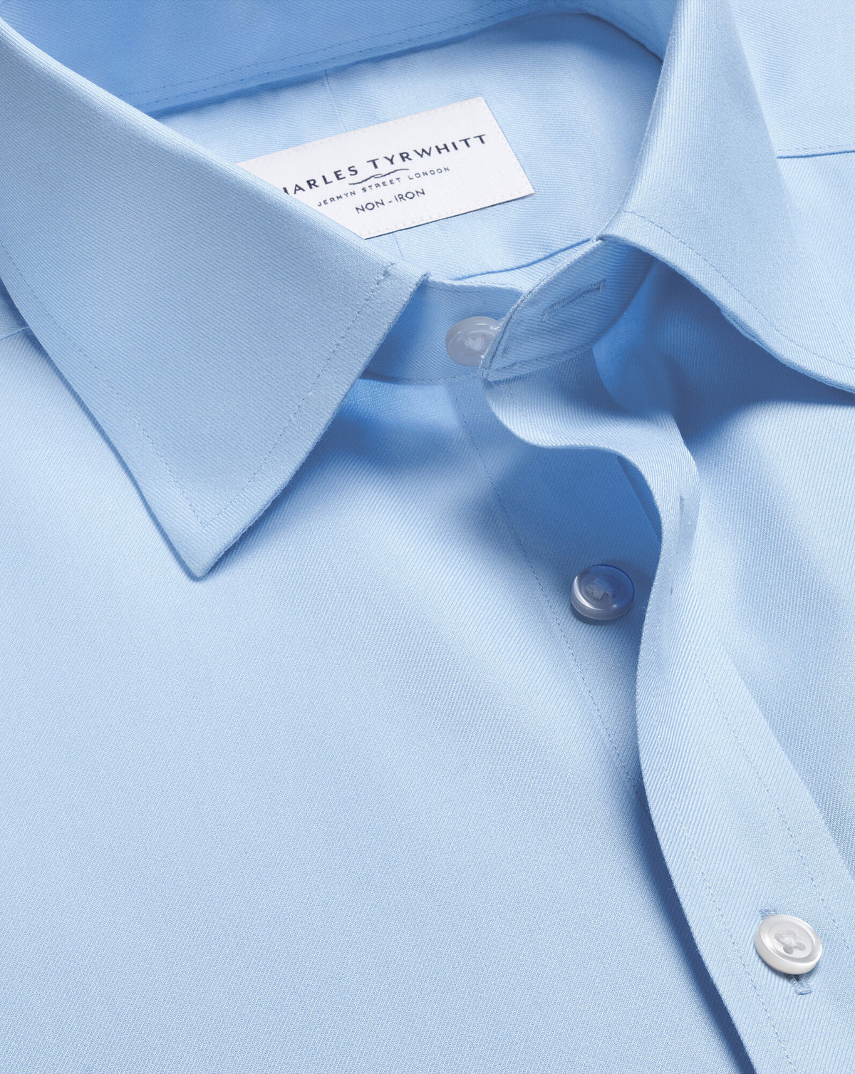 Chemise twill sans repassage – Bleu ciel