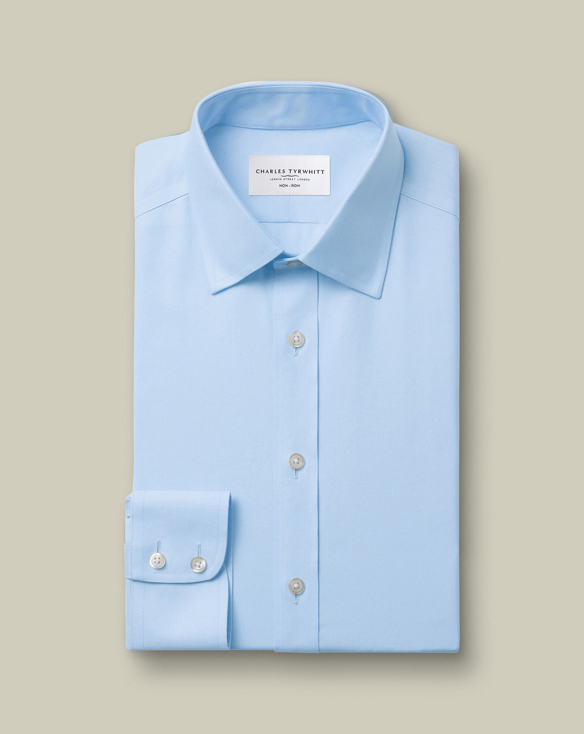 Chemise twill sans repassage – Bleu ciel