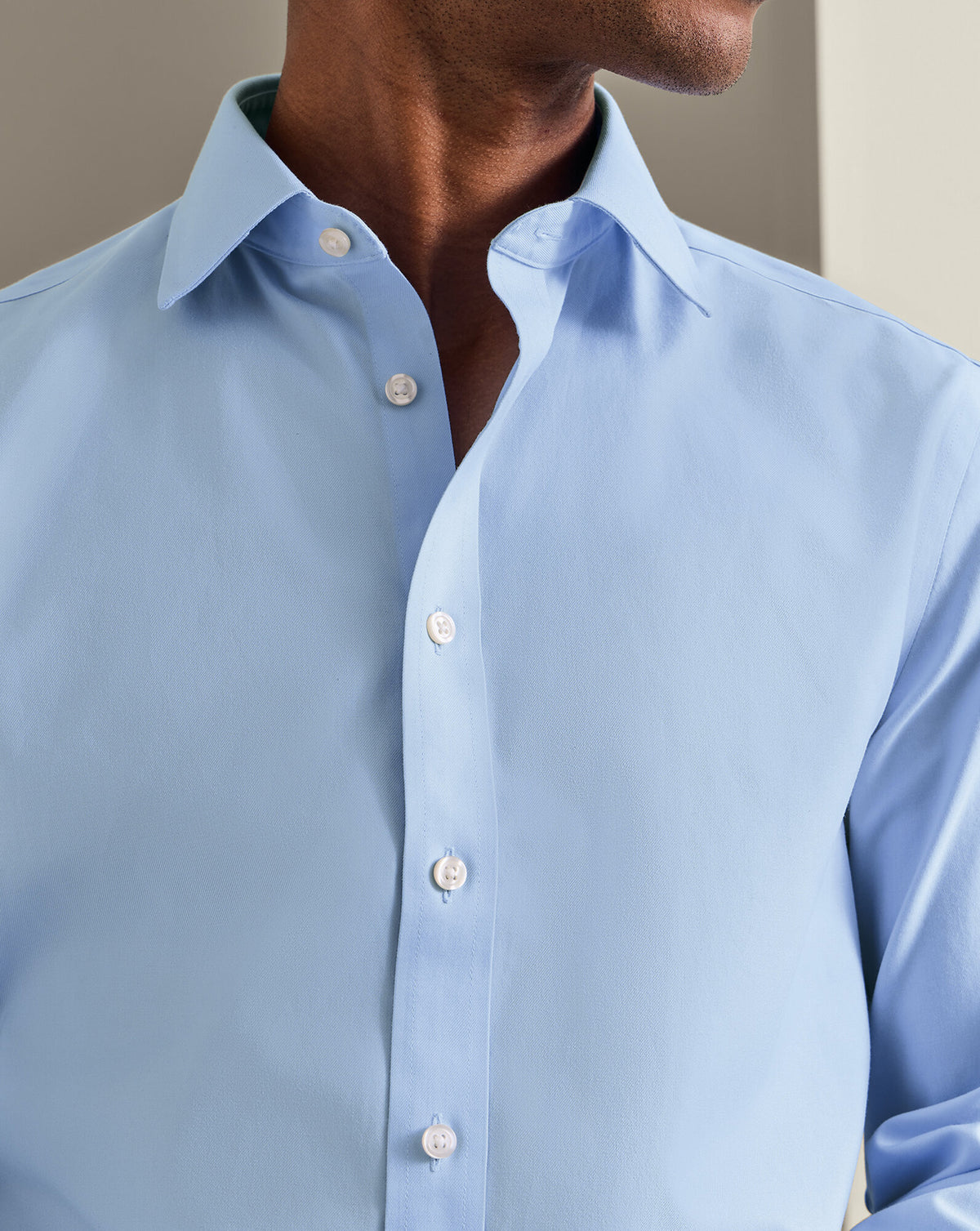 Chemise twill sans repassage – Bleu ciel