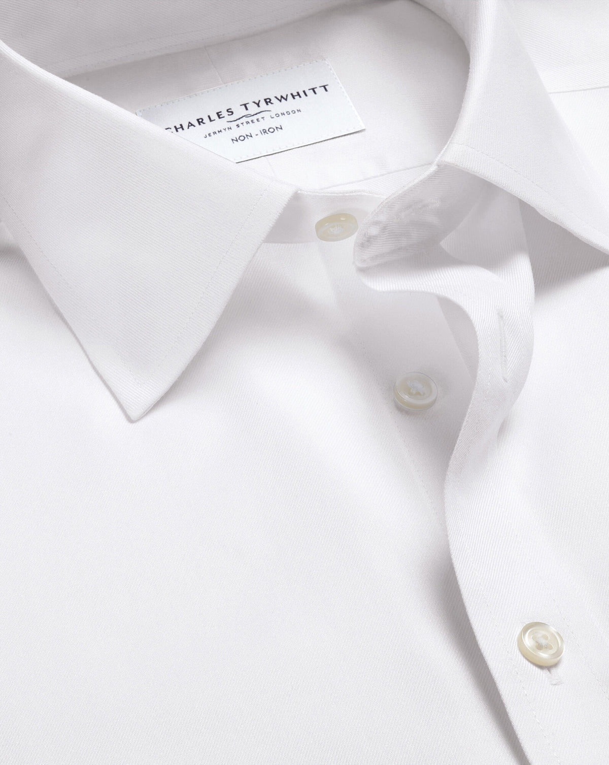 Chemise twill sans repassage – Blanc