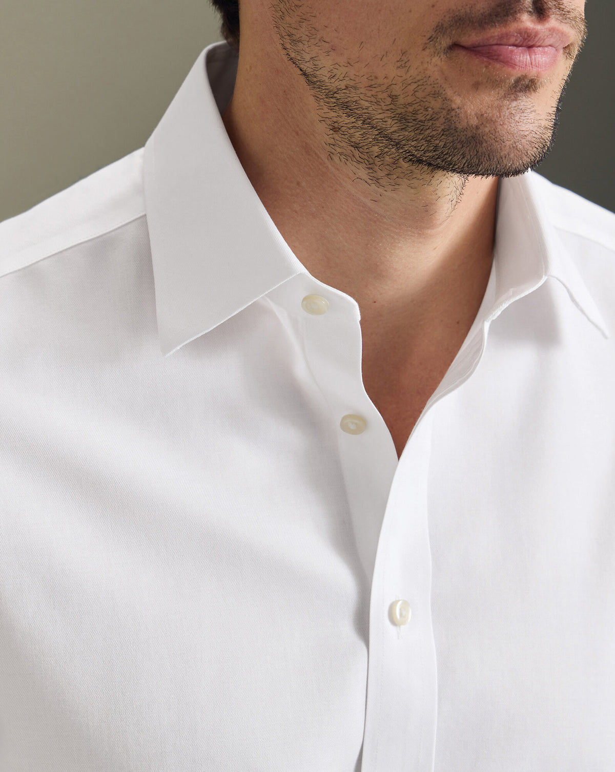 Chemise twill sans repassage – Blanc