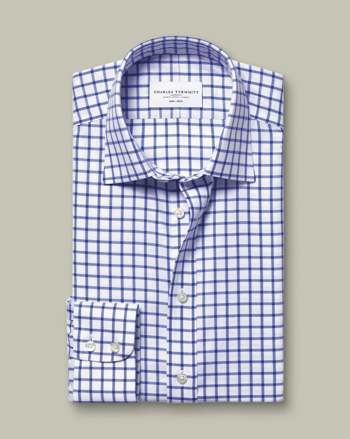 Chemise twill sans repassage – Carreaux cobalt