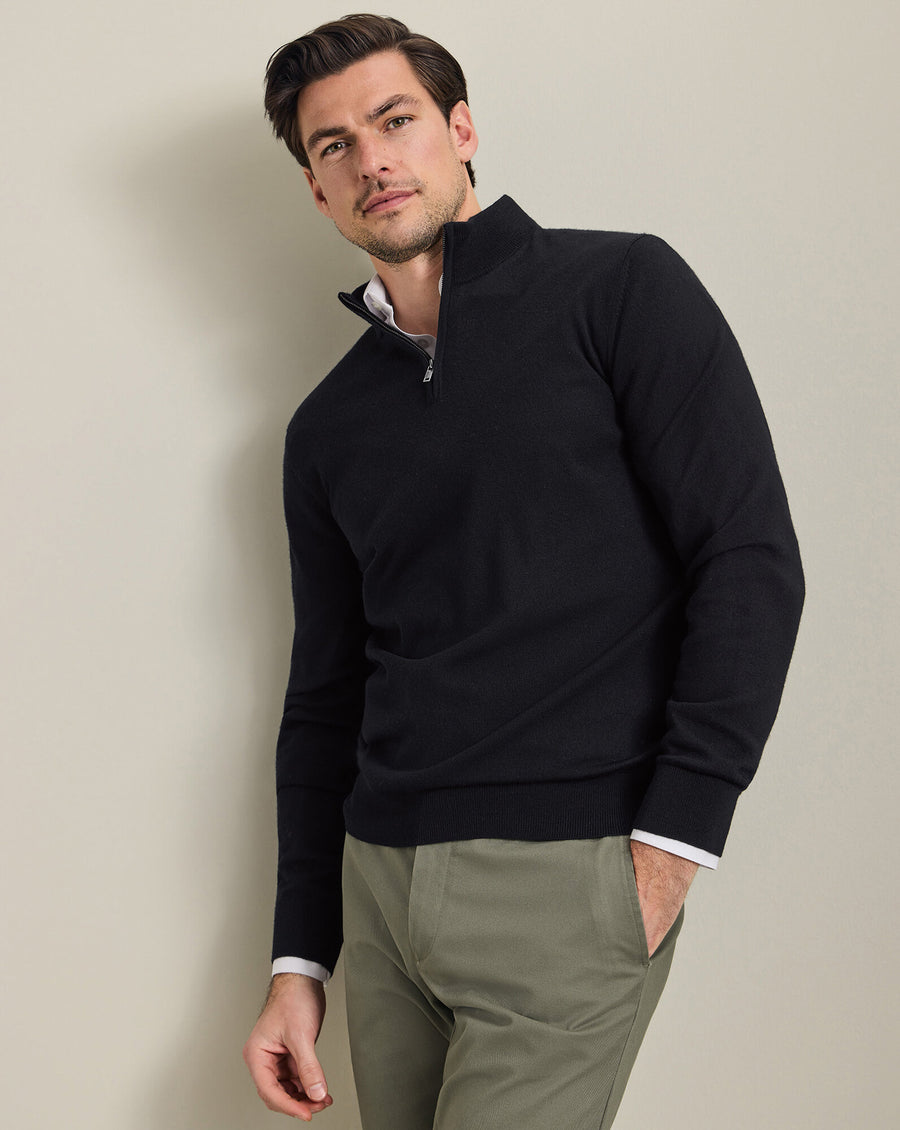 Pull camionneur en mérinos – Noir