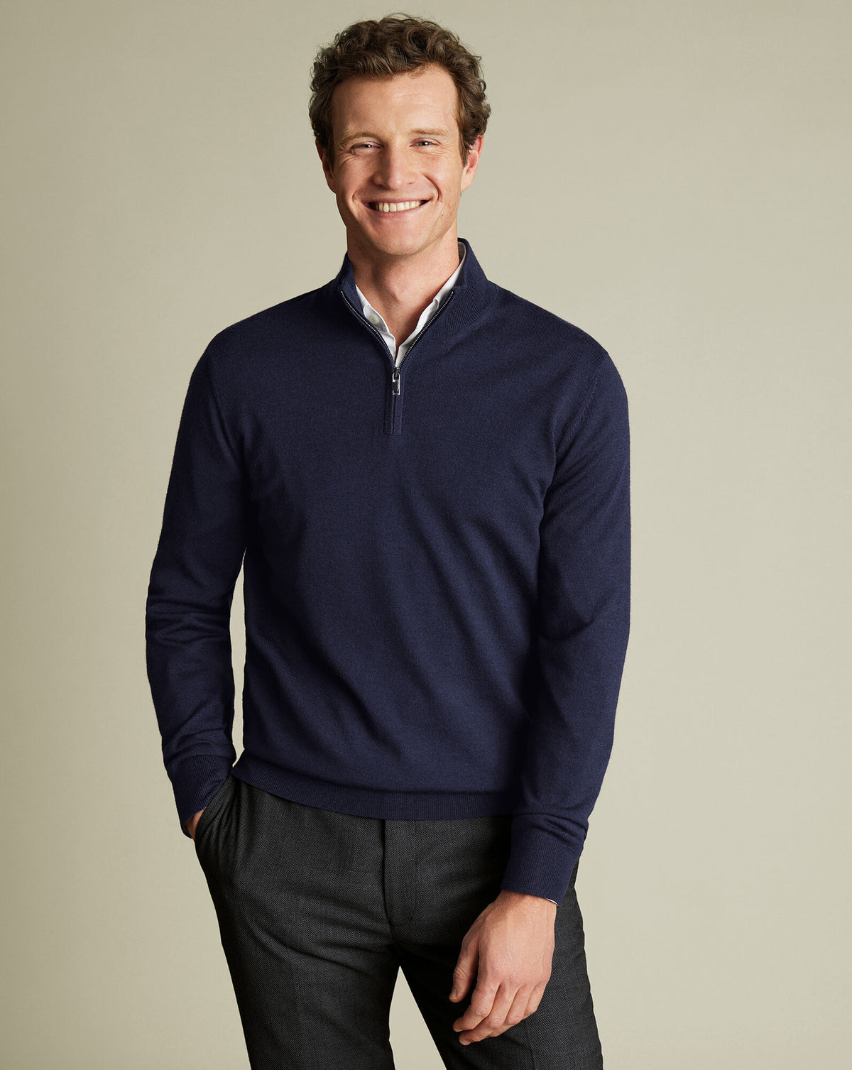 Pull camionneur en mérinos – Marine