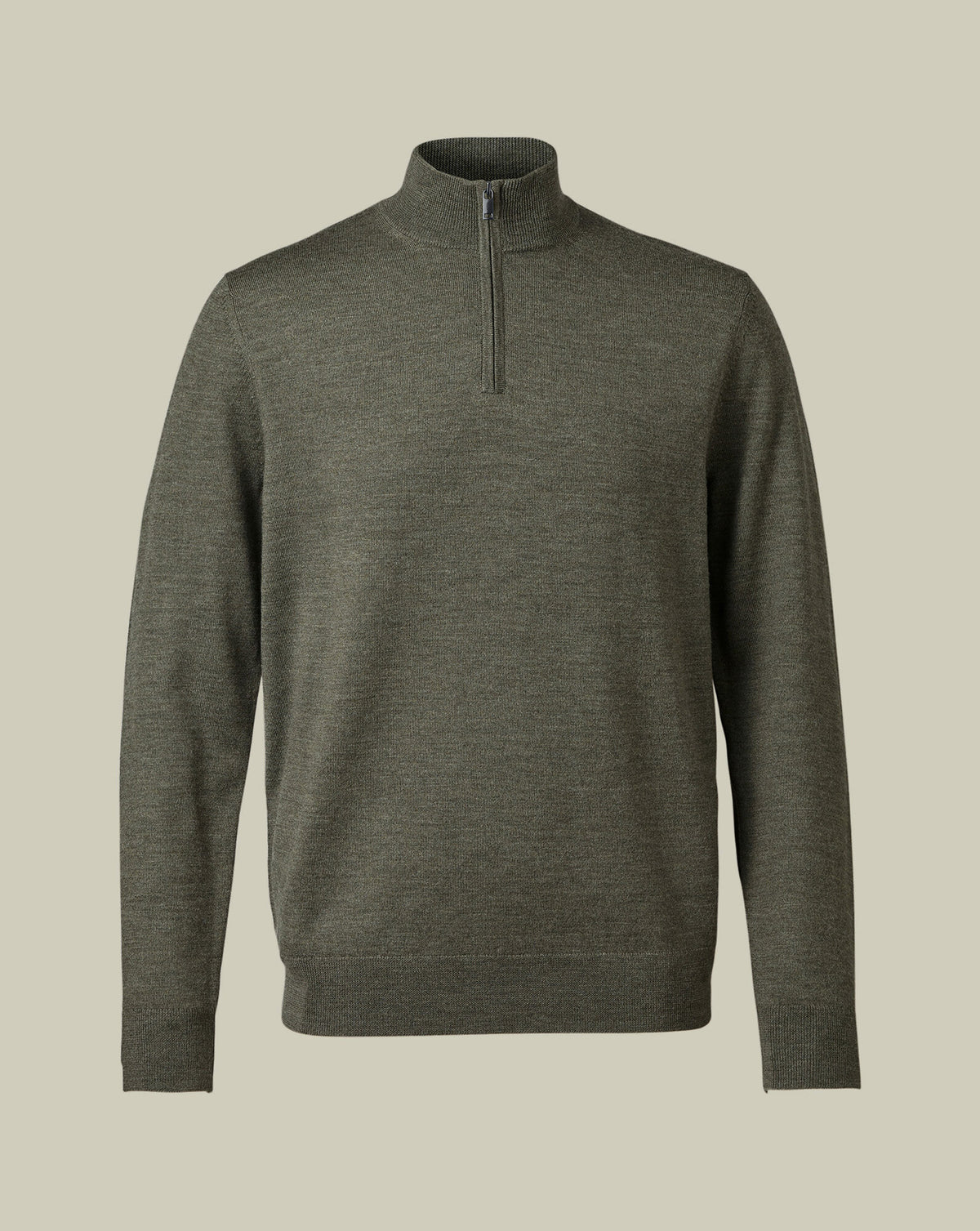 Pull camionneur en mérinos – Vert olive
