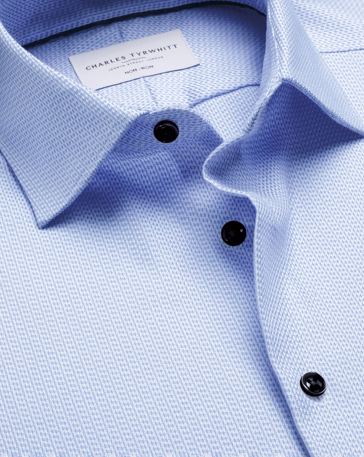 Chemise stretch texturée sans repassage – Bleuet