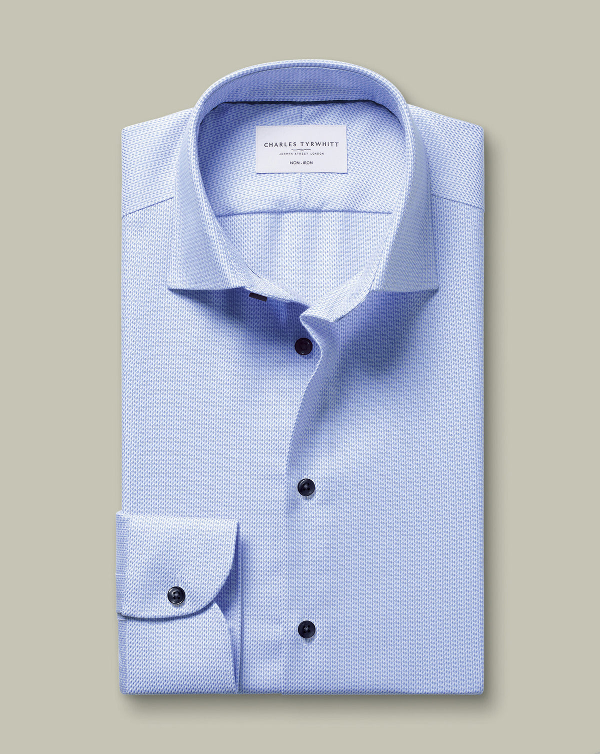Chemise stretch texturée sans repassage – Bleuet