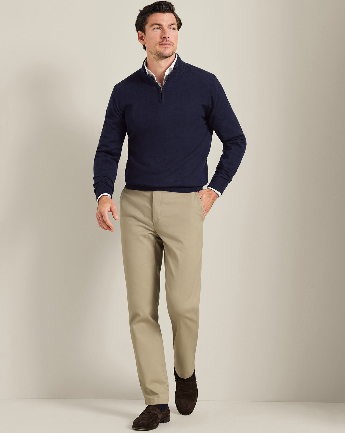 Chino sans repassage – Taupe