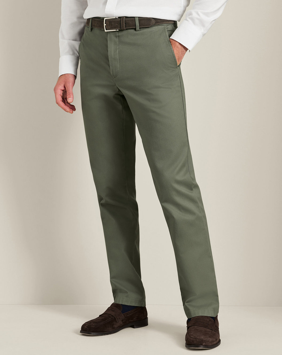 Chino sans repassage – Vert sauge