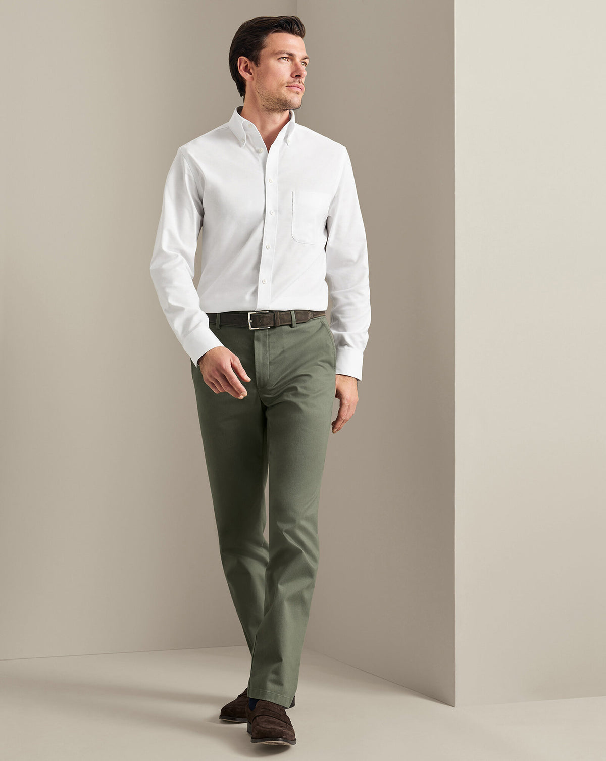 Chino sans repassage – Vert sauge