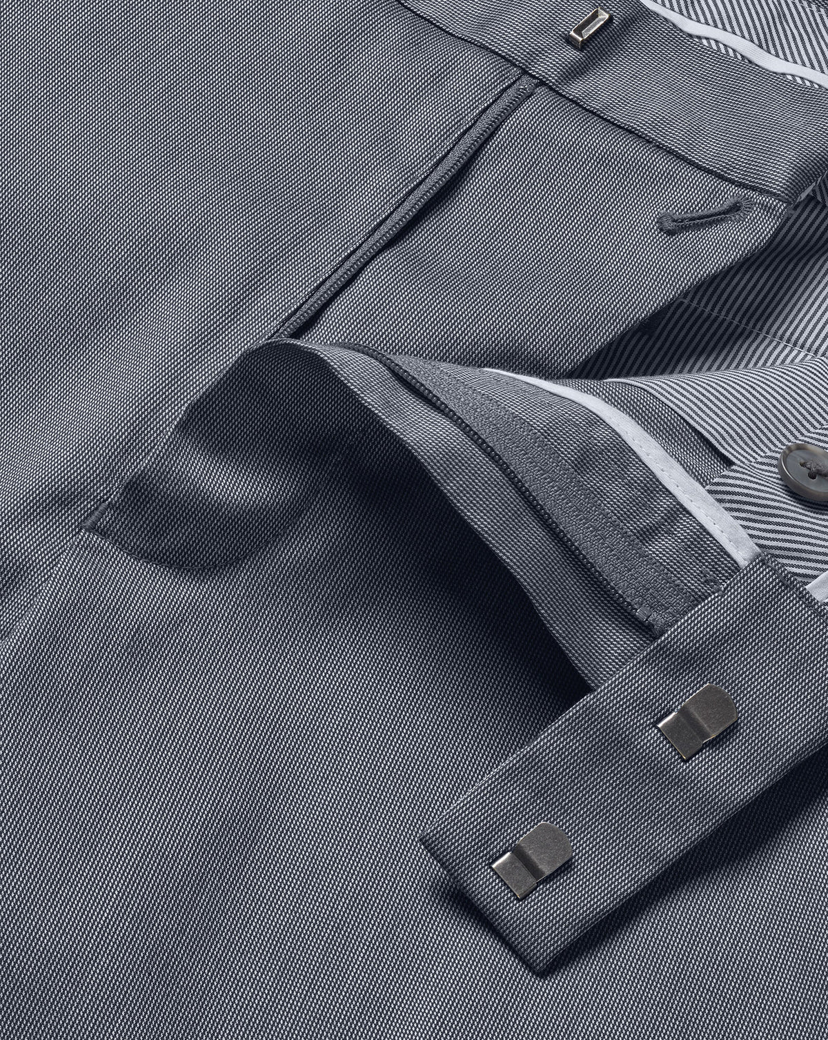 Pantalon habillé texturé – Bleu acier